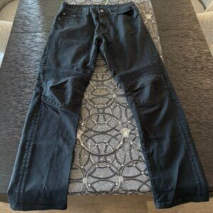 KENT & CURWEN BLACK BALMAIN STITCHED STYLE BIKER JEANS SZ US 30 46